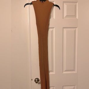 Dark Burt orange maxi body con dress